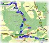 Route von Manderscheid nach Ürzig/Mosel!   -    Kartenauschnitt mit freundlicher Genehmigung der MAP&GUIDE GmbH aus dem "Motorrad Tourenplaner 2002/2003" entnommen!)