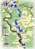 Route von Kaub nach Lahnstein!  (Kartenauschnitt mit freundlicher Genehmigung der MAP&GUIDE GmbH aus dem "Motorrad Tourenplaner 2002/2003" entnommen!)